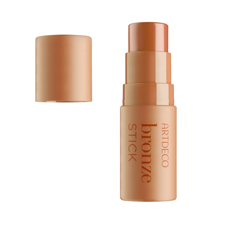 Artdeco Bronze Stick, cream bronzer in twist-up stick packaging with removable cap, cylindrical plastic case.