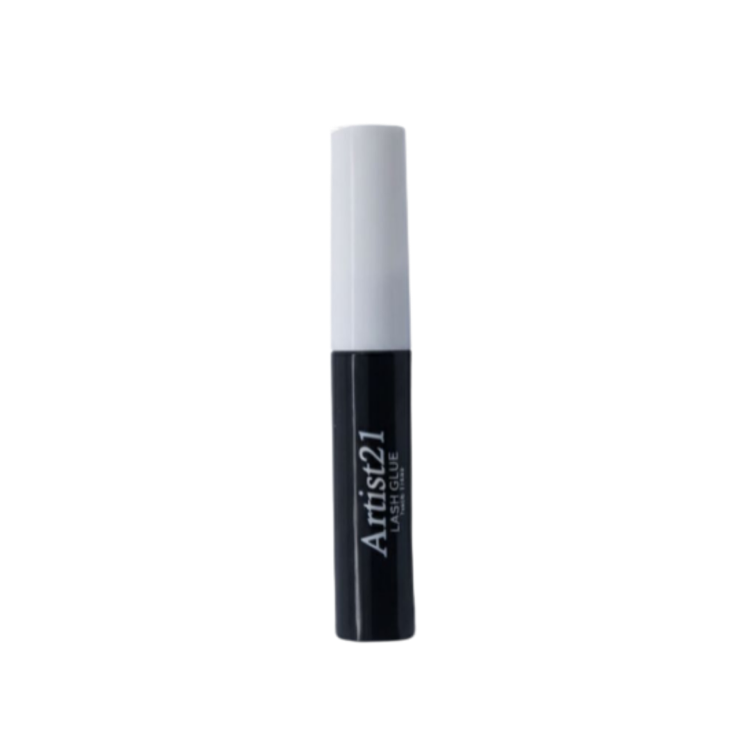 Artist21 Lash Glue in black and white tube packaging for false eyelash application.
