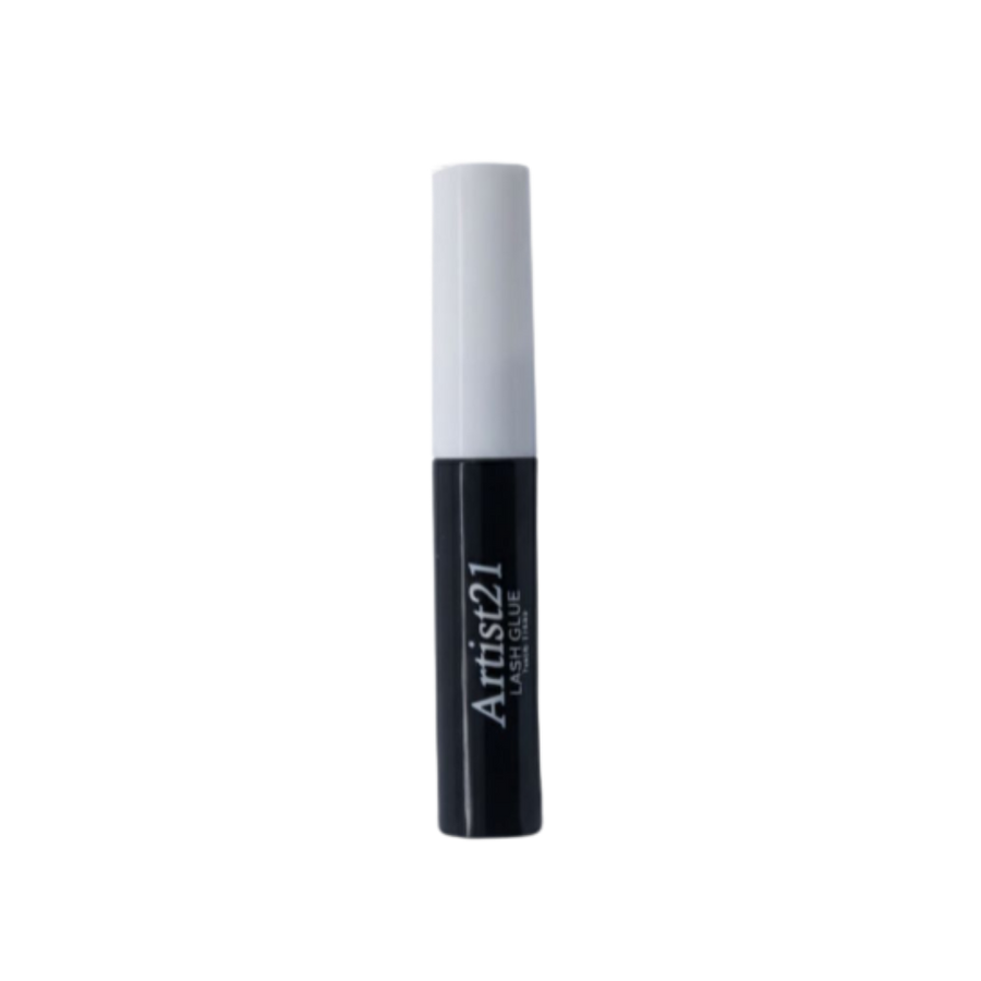 Artist21 Lash Glue in black and white tube packaging for false eyelash application.