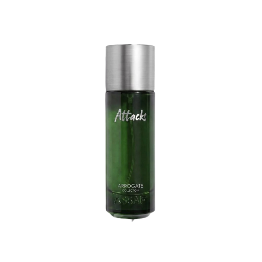 Arrogate Collection Attack Eau de Parfum fragrance spray green bottle silver cap