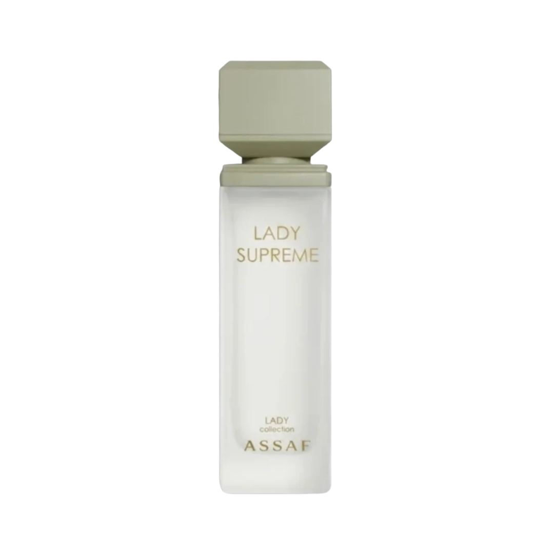 ASSAF Lady Supreme Eau De Parfum 100ml white rectangular perfume bottle with beige cap and label