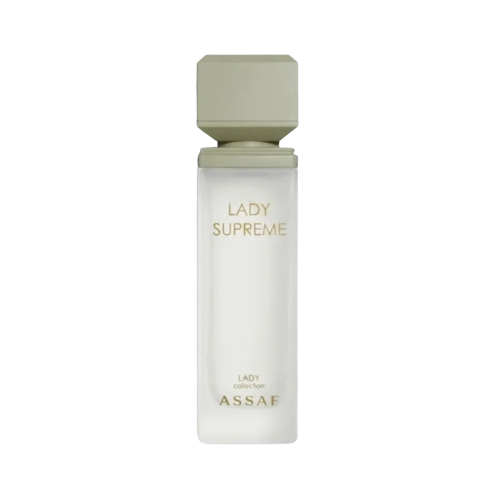ASSAF Lady Supreme Eau De Parfum 100ml white rectangular perfume bottle with beige cap and label