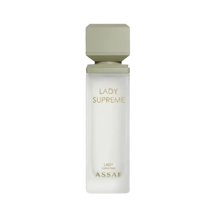 ASSAF Lady Supreme Eau De Parfum 100ml white rectangular perfume bottle with beige cap and label
