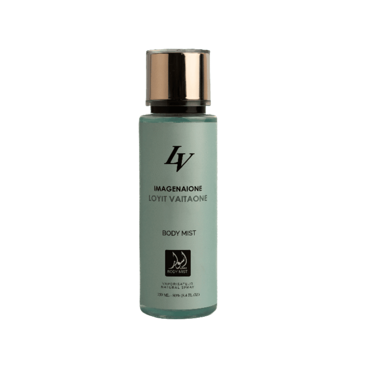 LV Imagination body mist 250ml green bottle with gold cap and minimalist label
