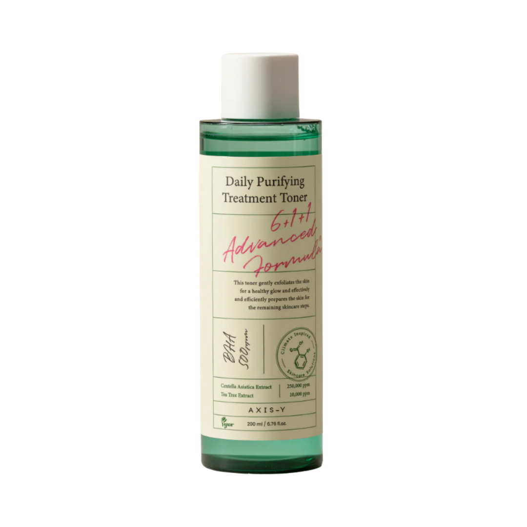 AXIS-Y Daily Purifying Treatment Toner, facial toner, 200 ml, clear green bottle with white cap