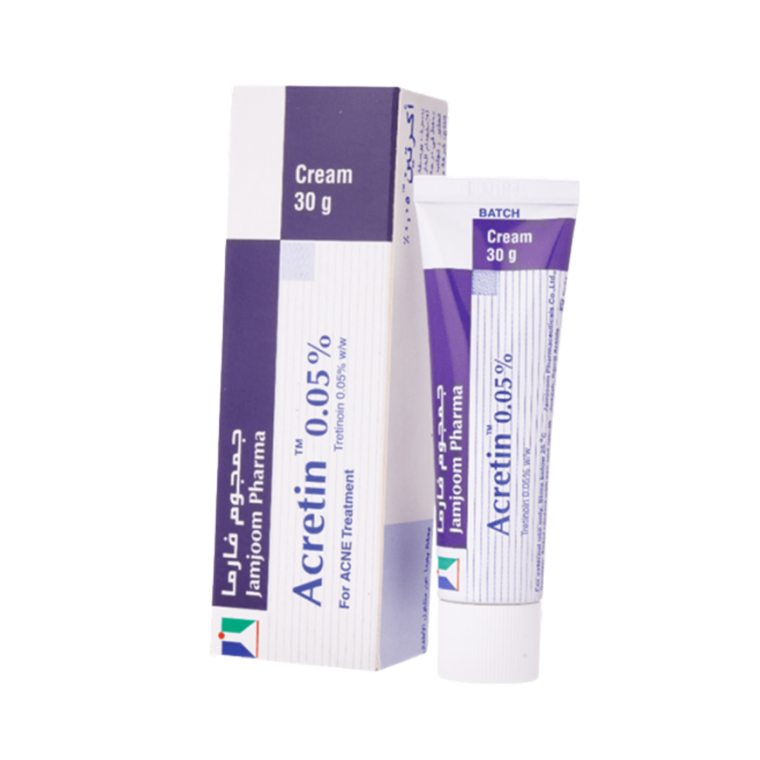 Acretin 0.05% For Acne Treatment - 30g | اكريتين 0.05 % كريم موضعي لعلاج حب الشباب - 30 غ