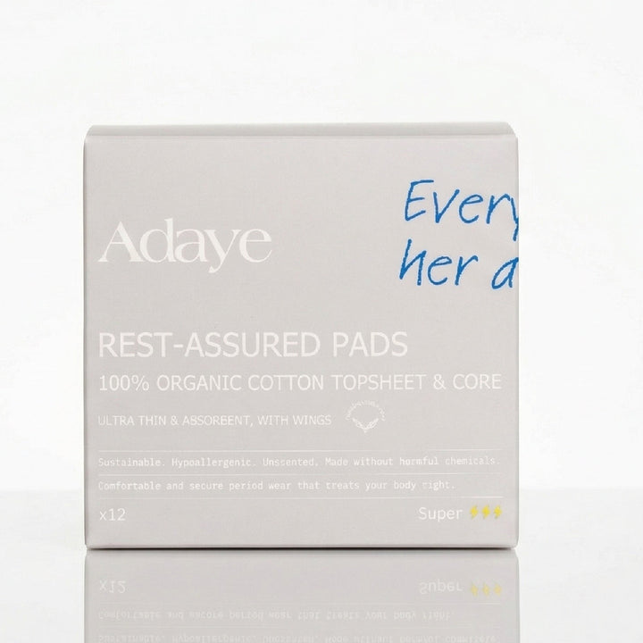 Adaye Rest Assured Pads 100% Organic Cotton Topsheet & Core Super x 12 | أداي فوط راحة سوبر #1