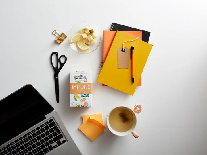 Ahmad Tea Immune Lemon Ginger Turmenic +Vit C 20 Pcs - 30g  | شاي أحمد شاي أعشاب طبيعي بنكهة الليمون والزنجبيل والكركم - 30غ