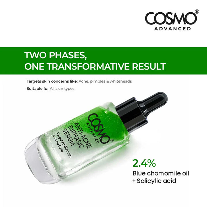 Cosmo Anti Acne Biphasic Serum - 40ml | كوزمو سيروم ثنائي الطور مضاد للحبوب والشوائب - 40 مل