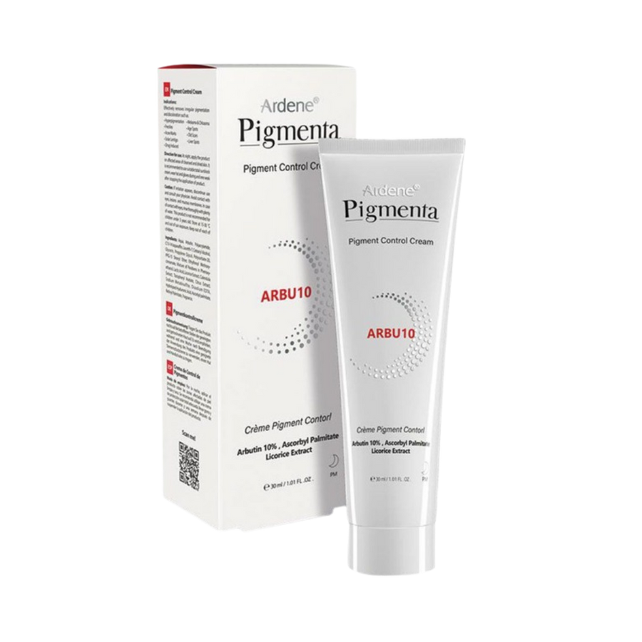 Ardene Pigmenta ARBU10 pigment control cream, 30 ml squeeze tube with outer box packaging