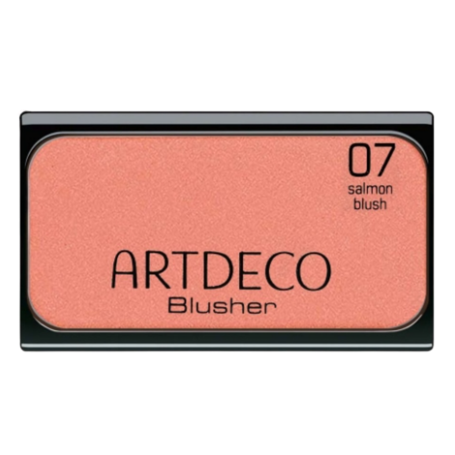 Artdeco Blusher, Salmon Blush shade, 07, in compact packaging with a black base and clear lid.