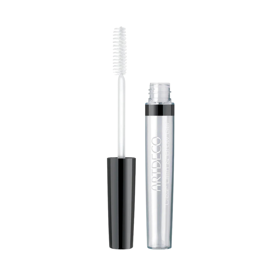 ARTDECO Clear Lash & Brow Gel with clear formula in a black tube, featuring a small brush applicator.