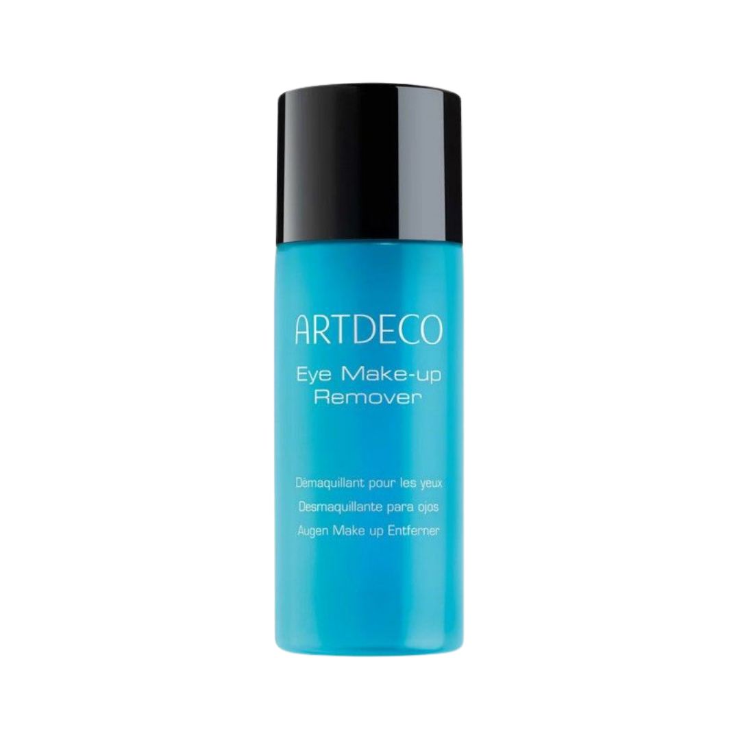 Artdeco Eye Make-Up Remover 40ml, turquoise bottle with black cap and white printed label
