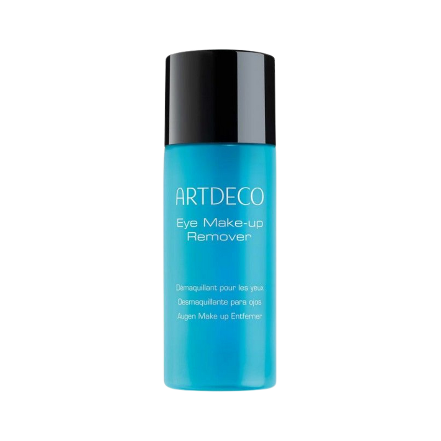 Artdeco Eye Make-Up Remover 40ml, turquoise bottle with black cap and white printed label