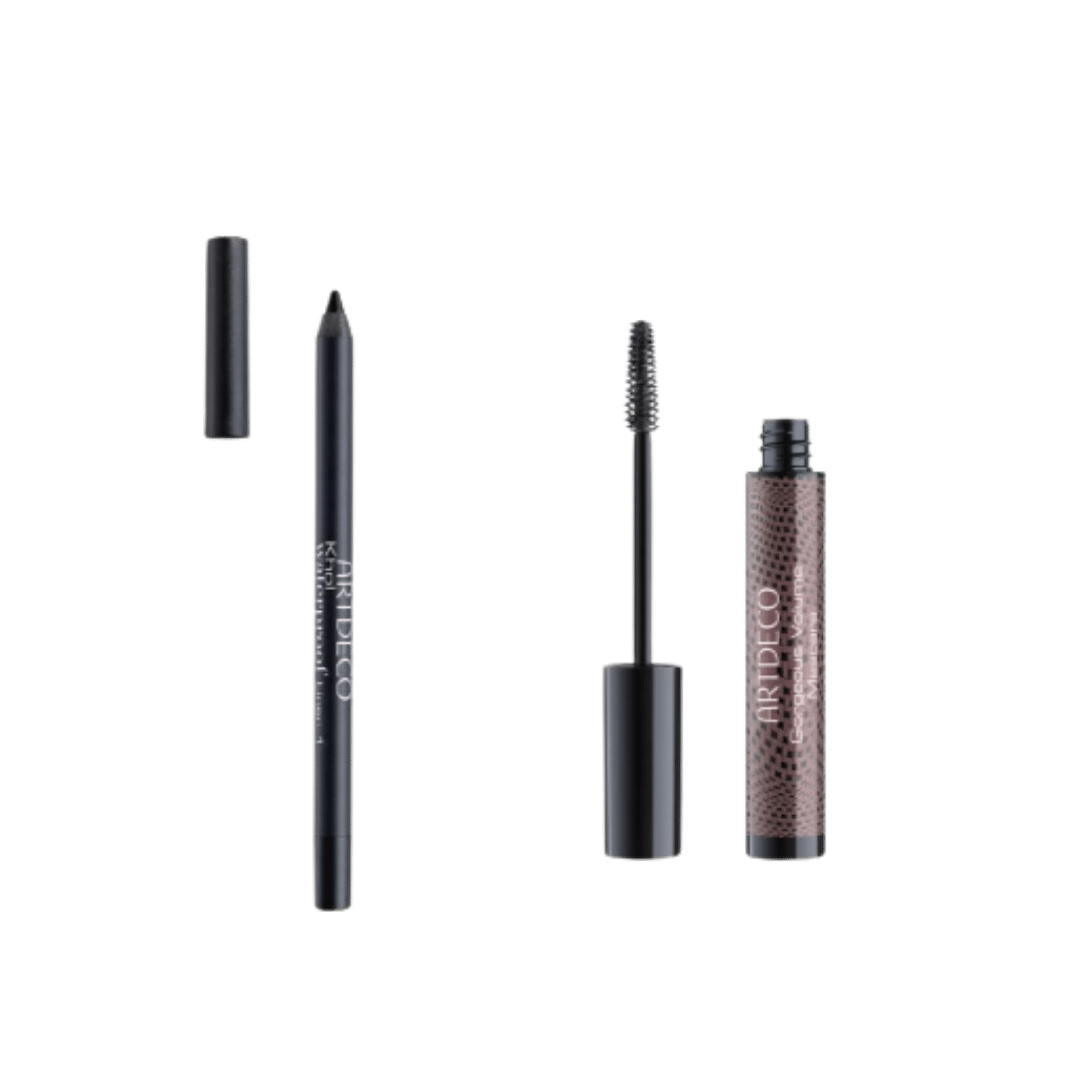Artdeco eyeliner pencil and mascara set, black eye makeup duo with precision liner and volumizing mascara