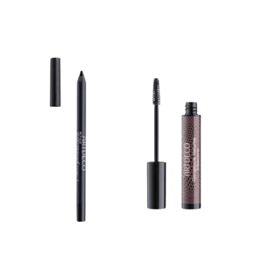 Artdeco eyeliner pencil and mascara set, black eye makeup duo with precision liner and volumizing mascara