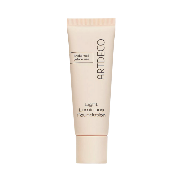 ARTDECO Light Luminous Foundation in a beige tube with "Shake well before use" text.
