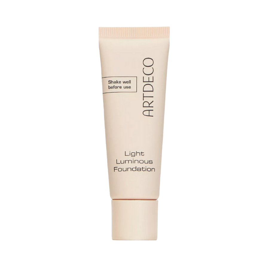 ARTDECO Light Luminous Foundation in a beige tube with "Shake well before use" text.