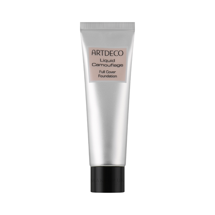 ARTDECO Liquid Camouflage Full Cover Foundation in a silver tube with black cap.