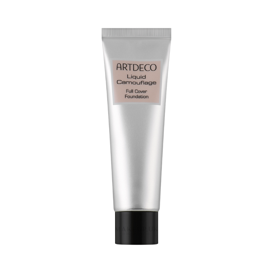 ARTDECO Liquid Camouflage Full Cover Foundation in a silver tube with black cap.