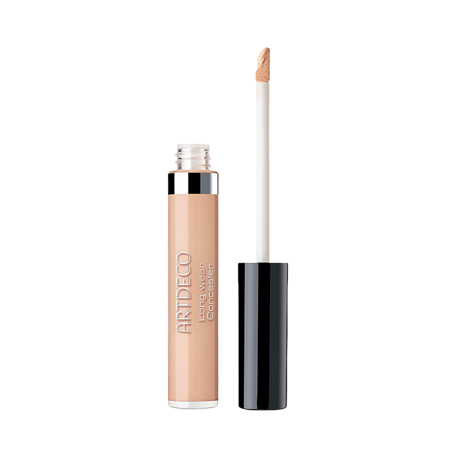 Artdeco Long Wear Concealer, beige shade, in a tube with a wand applicator for precise coverage.