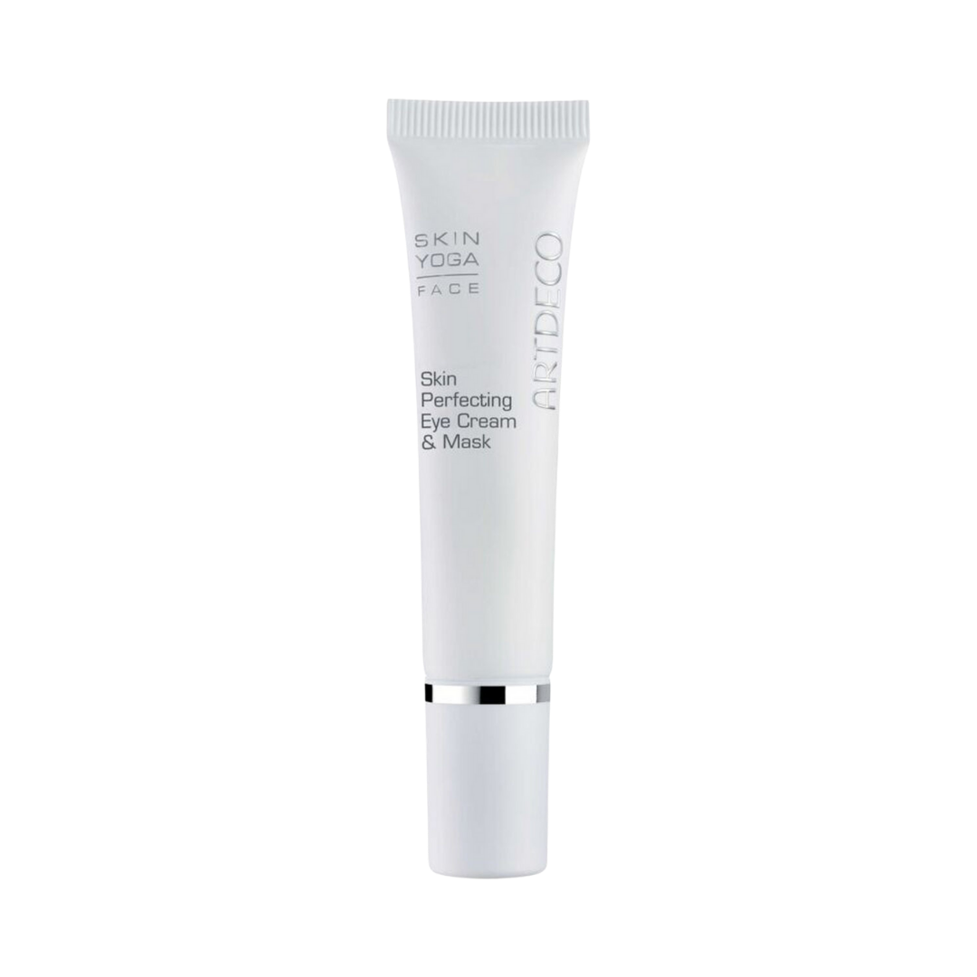 ARTDECO Skin Yoga Face Skin Perfecting Eye Cream & Mask, in a white tube with silver detailing.