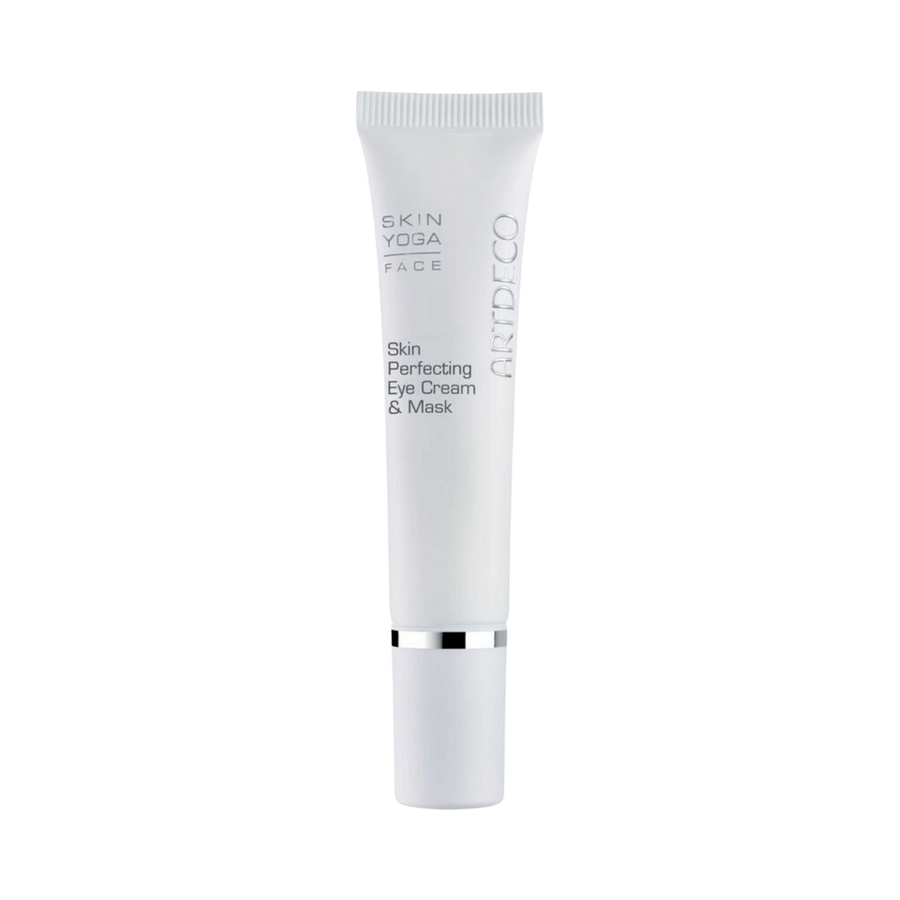 ARTDECO Skin Yoga Face Skin Perfecting Eye Cream & Mask, in a white tube with silver detailing.