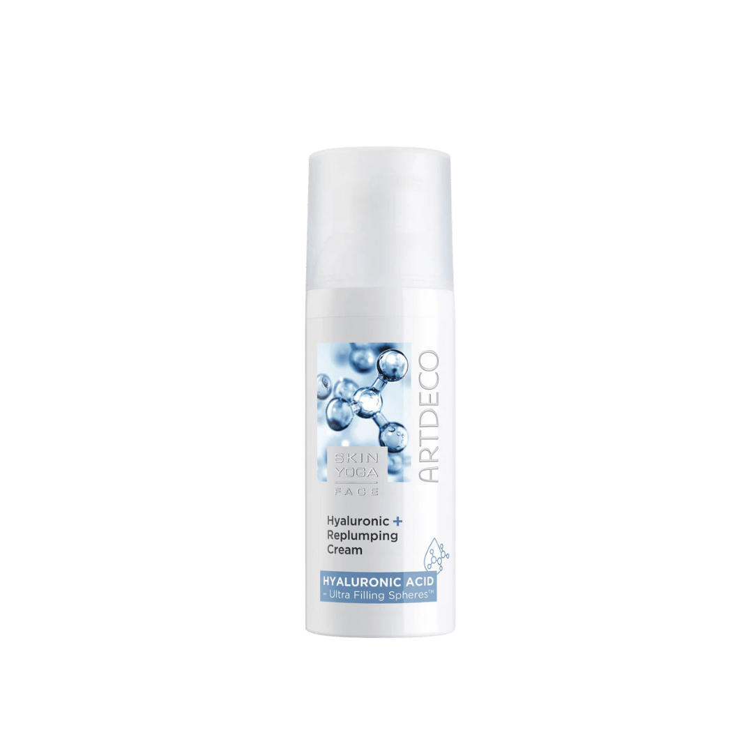 Artdeco Skin Yoga Hyaluronic + Replumping Cream, with hyaluronic acid and ultra filling spheres.