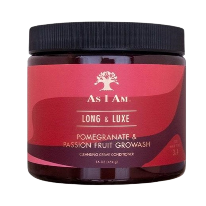As I Am Long & Luxe Pomegranate & Passion Fruit Growash, Cleansing Creme Conditioner, 454g (16 oz).