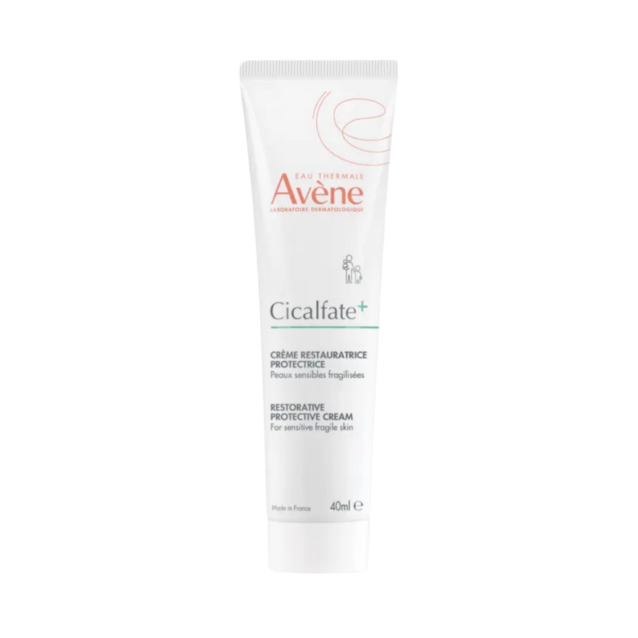 Avène Cicalfate+ restorative protective cream, white tube, sensitive skin repair cream, 40 ml packaging