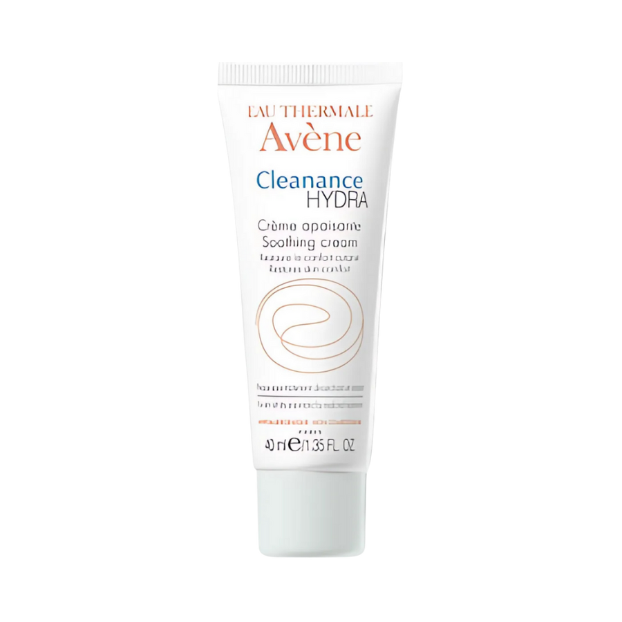 Avène Cleanance Hydra soothing cream, 40 ml, white tube with flip-top cap, Eau Thermale branding