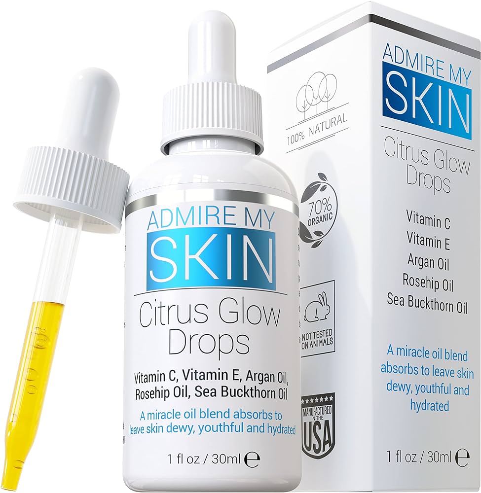 ADMIRE MY SKIN Citrus Glow Drops Vitamin C,E, Argan Oil , Rosehip Oil - 30ml | أدماير ماي سكين سزيت فيتامين سي, اي, أرغان و الورد - 30 مل
