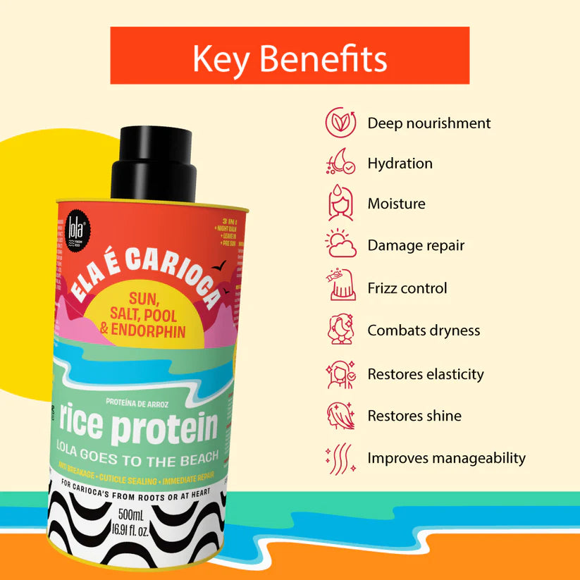Lola from Rio Ela E Carioca Rich Protein Lola Gose to The Beach - 500ml | لولا فروم ريو كريم بروتين للشعر الضعيف و التالف - 500 مل