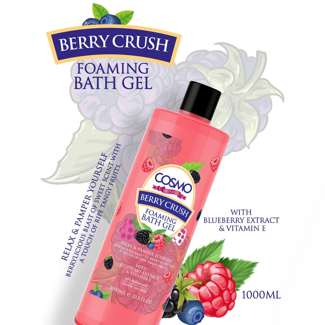 COSMO COSMETICS Berry Crush Foaming Bath Gel - 1000ml | كوزمو جل استحمام رغوي بيري كراش - 1000مل #2