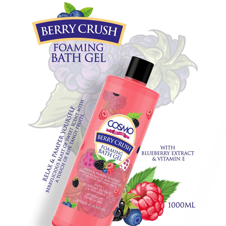 COSMO COSMETICS Berry Crush Foaming Bath Gel - 1000ml | كوزمو جل استحمام رغوي بيري كراش - 1000مل #2