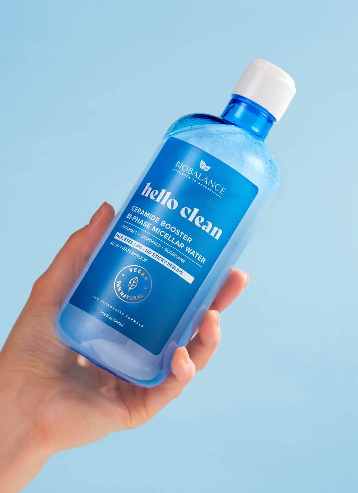 Bio Balance Hello Clean Ceramide Booster Bi-Phase Micellar Water - 500ml | بايو بالانس ماء ميسيلار ثنائي الطور معزز بالسيراميد – 500 مل