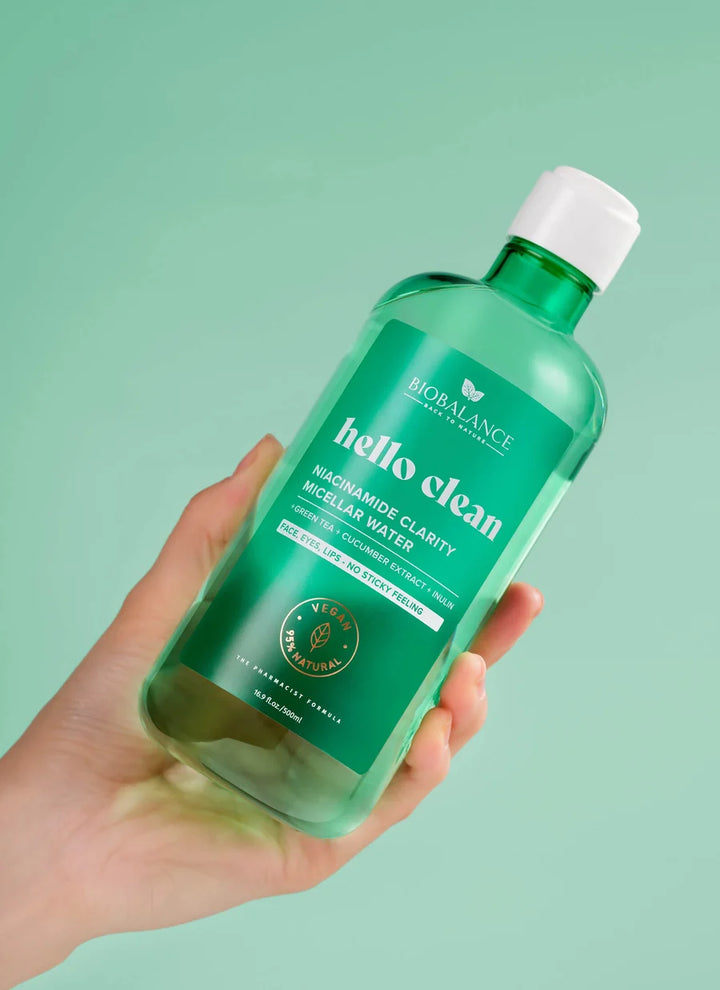 Bio Balance Hello Clean Niacinamide Clarity Micellar Water - 500ml | بايو بالانس ميسيلار هيلو كلين بالنياسيناميد - 500 مل