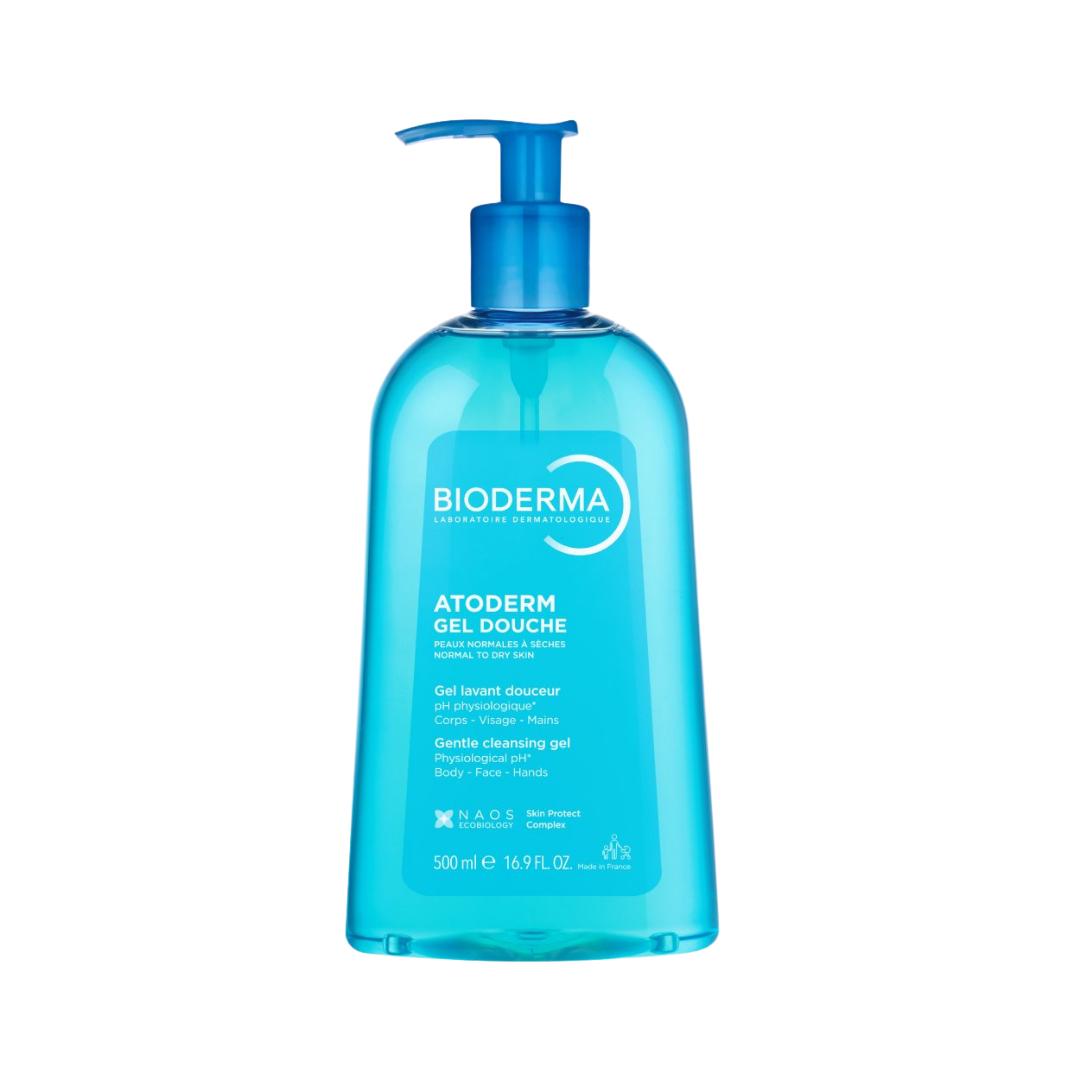 Bioderma Atoderm Gel Douche gentle cleansing gel 500ml blue pump bottle for body and face