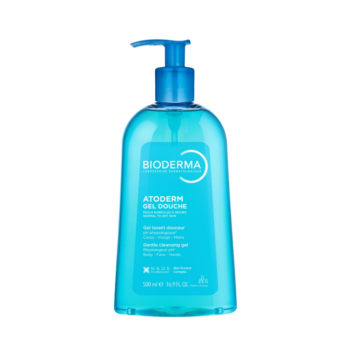 Bioderma Atoderm Gel Douche gentle cleansing gel 500ml blue pump bottle for body and face