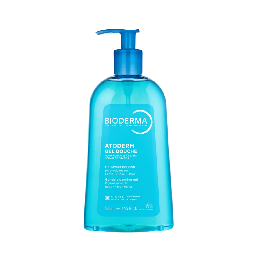 Bioderma Atoderm Gel Douche gentle cleansing gel 500ml blue pump bottle for body and face