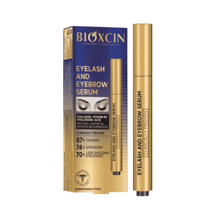 Bioxcin eyelash and eyebrow serum 3ml tube with box, strengthening growth serum for lashes and brows