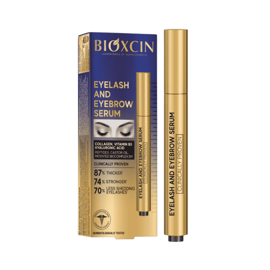Bioxcin eyelash and eyebrow serum 3ml tube with box, strengthening growth serum for lashes and brows