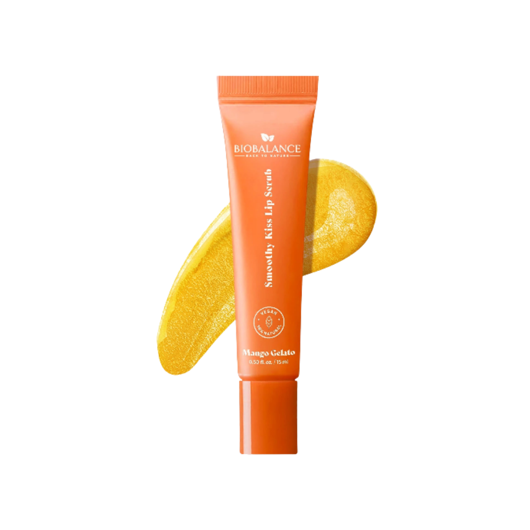 BIOBALANCE Smoothly Kiss Lip Serum Mango Gelato 15ml orange tube packaging