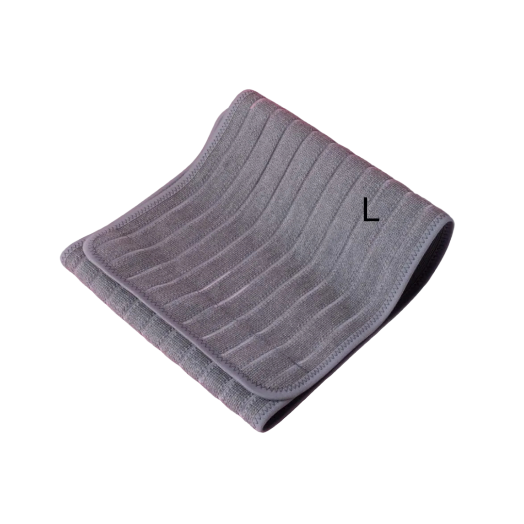 Basmal postpartum abdominal support binder gray elastic wrap, size L, ribbed fabric maternity belly support band