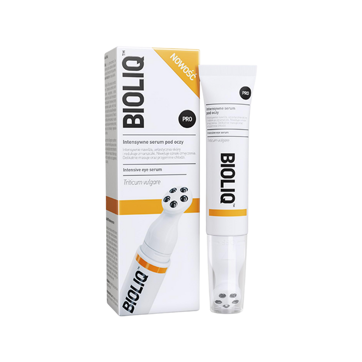 Bioliq PRO Intensive Eye Serum 15 ml with rollerball applicator and box packaging
