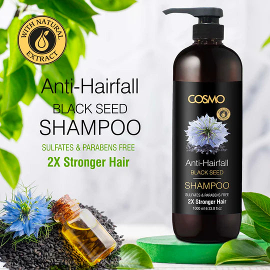 COSMO Anti-hairfall black Seed Shampoo - 1000ml | كوزمو شامبو مضاد لتساقط الشعر - ١٠٠٠ مل