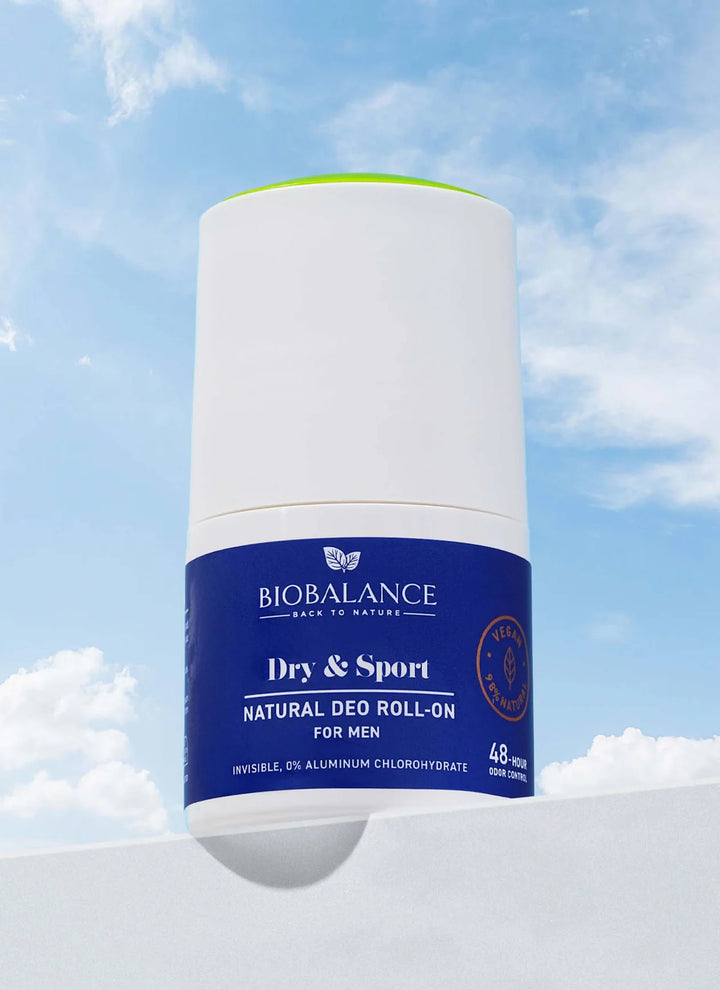 Bio Balance Dry & Sport Natural Deodorant Roll-On For Men - 50ml | بايو بالانس رول أون طبيعي للرجال دراي وسبورت - 50مل