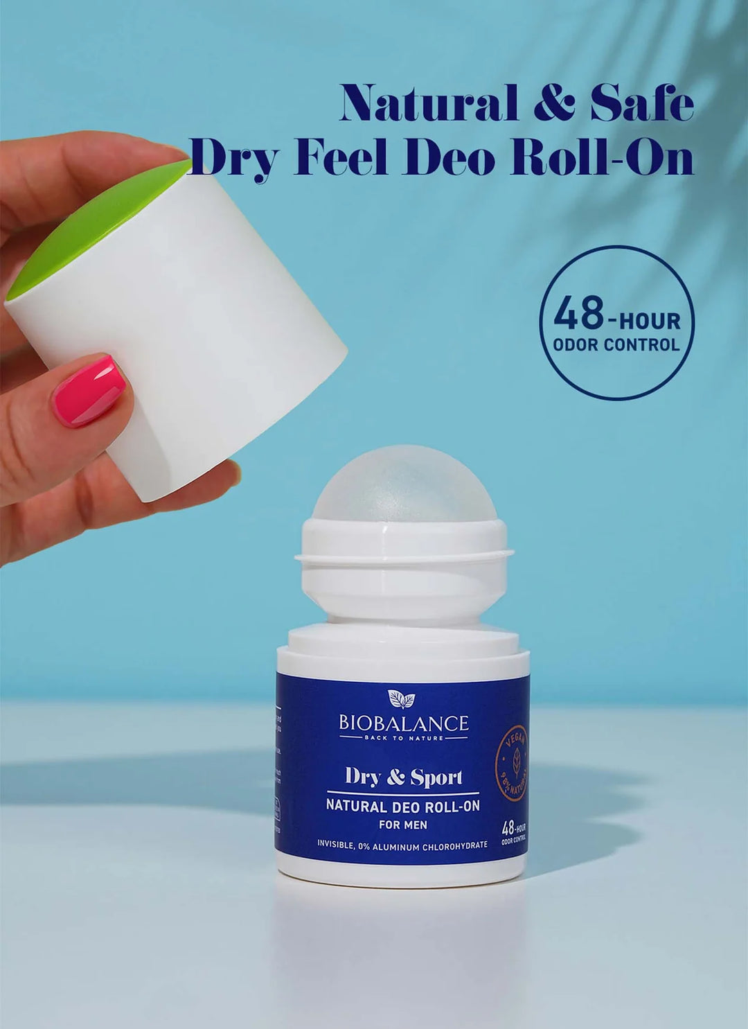 Bio Balance Dry & Sport Natural Deodorant Roll-On For Men - 50ml | بايو بالانس رول أون طبيعي للرجال دراي وسبورت - 50مل