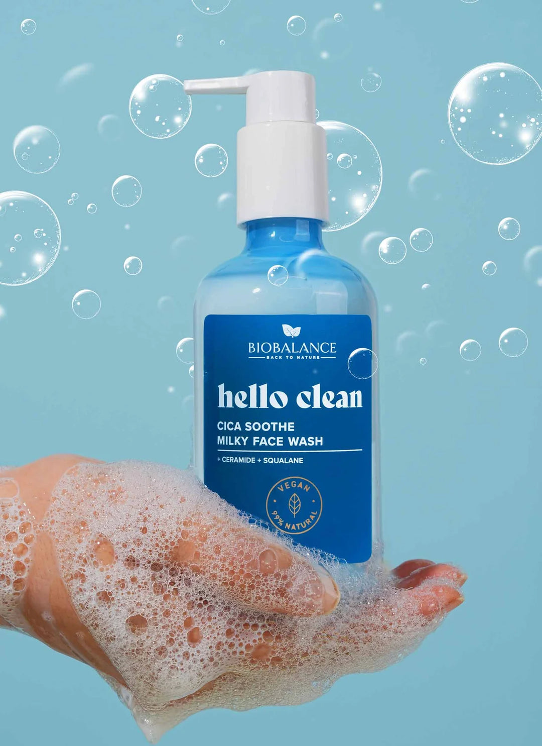BIO BALANCE HELLO CLEAN CICA SOOTHE MILKY FACE WASH - 250ml | بايو بالانس غسول وجه حليبي مهدئ بالسيكا – 250 مل