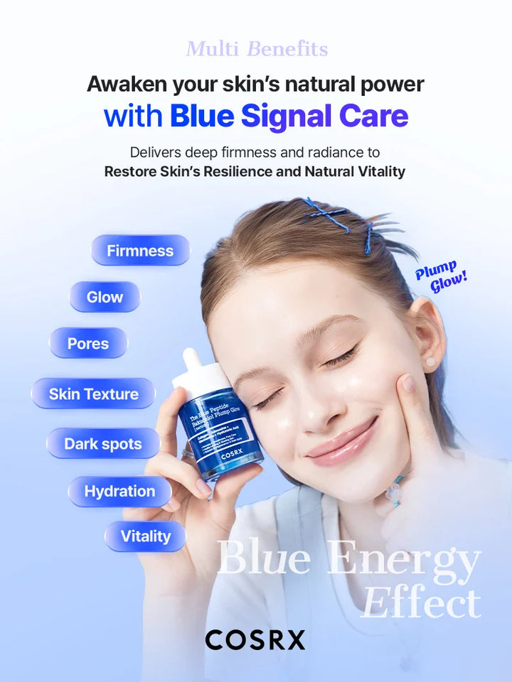 COSRX The Blue Peptide Bakuchiol Plump Glow Serum - 50ml | كوزركس سيروم للوجه بالببتيدات والباكوتشيول بلومب غلو - 50 مل